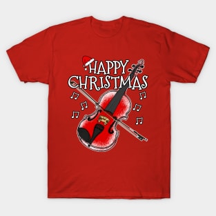 Christmas Violin Violinist String Teacher Xmas 2022 T-Shirt